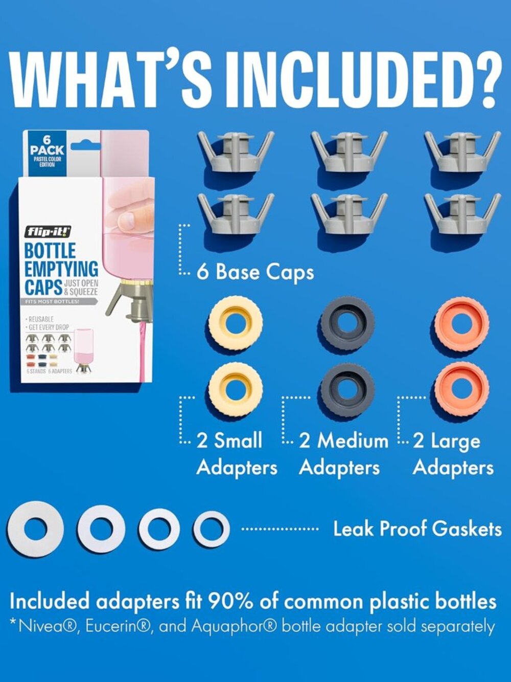 Bottle Emptying Kit – 6 Bottle Pack - No more wasted product - Fits most plastic - Picture 4 of 9